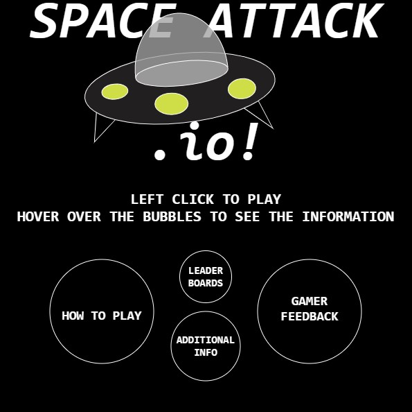 Screenshot of the SpaceAttack.io Webpage